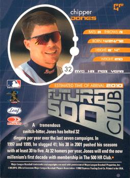 2002 Leaf - Future 500 Club #FF4 Chipper Jones  Back