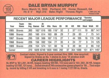 1990 Donruss #168 Dale Murphy Back