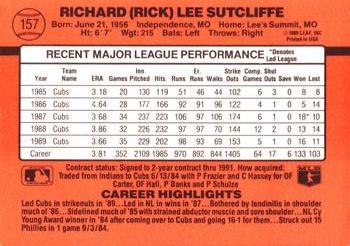 1990 Donruss #157 Rick Sutcliffe Back