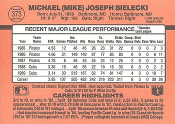 1990 Donruss #373 Mike Bielecki Back