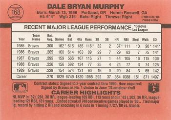 1990 Donruss #168 Dale Murphy Back