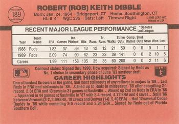 1990 Donruss #189 Rob Dibble Back
