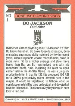 1990 Donruss #1 Bo Jackson Back