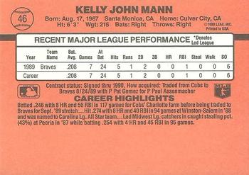 1990 Donruss #46 Kelly Mann Back