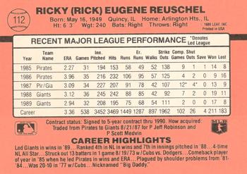 1990 Donruss #112 Rick Reuschel Back