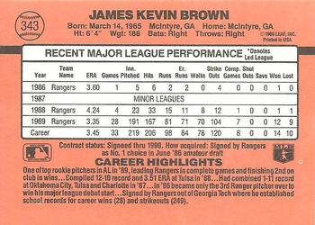 1990 Donruss #343 Kevin Brown Back