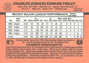 1990 Donruss #344 Chuck Finley Back