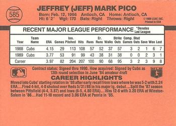 1990 Donruss #585 Jeff Pico Back