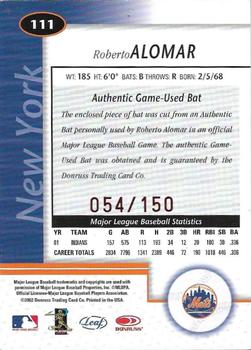 2002 Leaf Certified - Mirror Red #111 Roberto Alomar Back