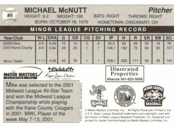 2002 Jupiter Hammerheads #9 Michael McNutt Back