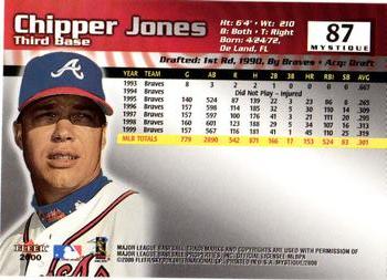 2000 Fleer Mystique #87 Chipper Jones Back