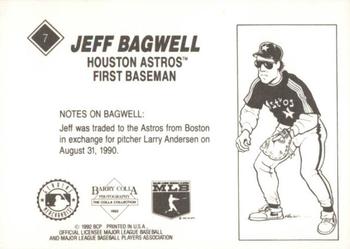 1992 Barry Colla Jeff Bagwell #7 Jeff Bagwell Back