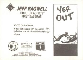 1992 Barry Colla Jeff Bagwell #10 Jeff Bagwell Back