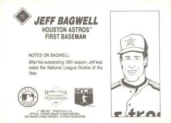 1992 Barry Colla Jeff Bagwell #11 Jeff Bagwell Back