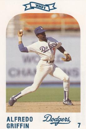 1991 Los Angeles Dodgers Police #NNO Alfredo Griffin Front