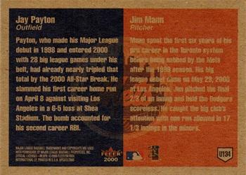 2000 Fleer Tradition Update #U134 Jay Payton / Jim Mann Back