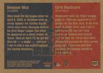 2000 Fleer Tradition Update #U37 Dewayne Wise / Chris Woodward Back