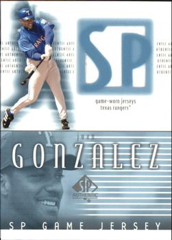 2002 SP Authentic - Game Jersey #J-JGo Juan Gonzalez  Front