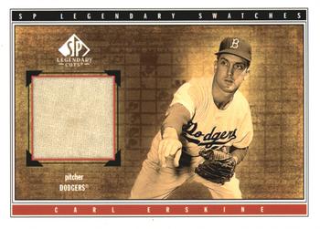 2002 SP Legendary Cuts - Game Swatches #S-CEr Carl Erskine Front