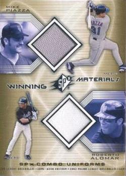 2002 SPx - Winning Materials 2-Player Jersey Combos #WM-PA Mike Piazza / Roberto Alomar Front