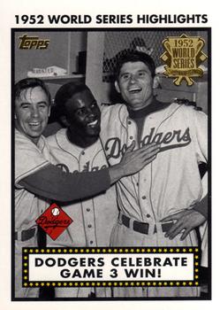 2002 Topps - 1952 World Series Highlights #52WS-3 Dodgers Celebrate Game 3 Win! Front