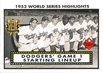 2002 Topps - 1952 World Series Highlights #52WS-1 Dodgers' Game 1 Starting Lineup Front