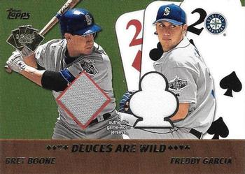 2002 Topps - 5 Card Stud Deuces are Wild Relics #5D-BG Bret Boone / Freddy Garcia Front