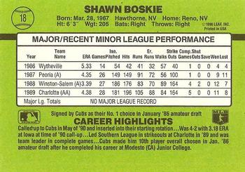 1990 Donruss The Rookies #18 Shawn Boskie Back