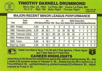 1990 Donruss The Rookies #50 Tim Drummond Back