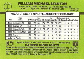 1990 Donruss The Rookies #7 Mike Stanton Back