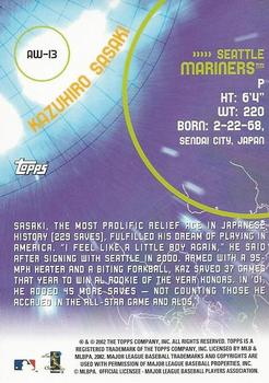 2002 Topps - All-World Team #AW-13 Kazuhiro Sasaki Back