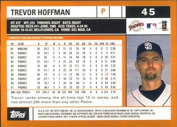 2002 Topps - Home Team Advantage #45 Trevor Hoffman  Back