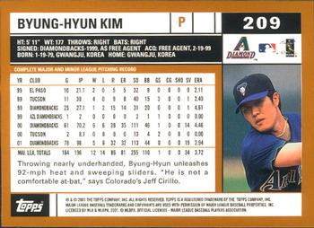 2002 Topps - Home Team Advantage #209 Byung-Hyun Kim  Back