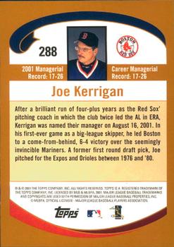 2002 Topps - Home Team Advantage #288 Joe Kerrigan  Back
