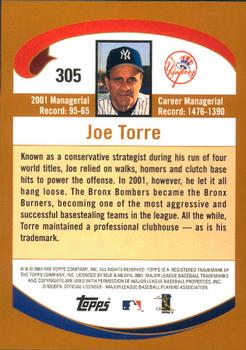 2002 Topps - Home Team Advantage #305 Joe Torre  Back
