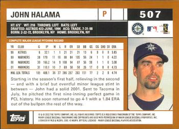 2002 Topps - Home Team Advantage #507 John Halama  Back