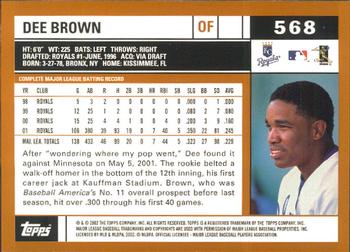 2002 Topps - Home Team Advantage #568 Dee Brown  Back