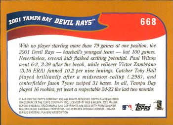 2002 Topps - Home Team Advantage #668 Tampa Bay Devil Rays Back