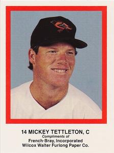 1989 French/Bray Baltimore Orioles #NNO Mickey Tettleton Front
