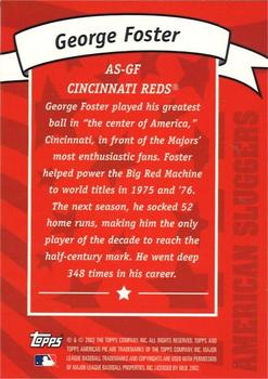 2002 Topps American Pie Spirit of America - American Sluggers Blue #AS-GF George Foster Back