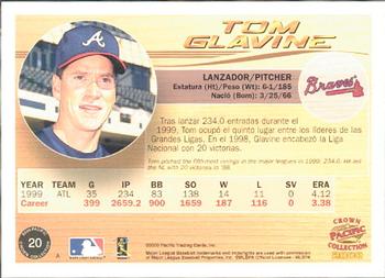 2000 Pacific Crown Collection #20 Tom Glavine Back