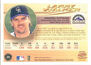 2000 Pacific Crown Collection #95 Larry Walker Back