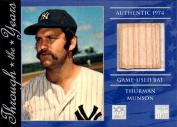 2002 Topps American Pie Spirit of America - Through the Year Relics #TTY-TM Thurman Munson Front