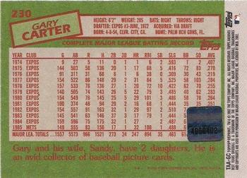2002 Topps Archives - Autographs #TAA-GC Gary Carter Back