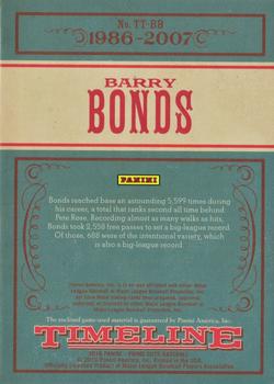 2016 Panini Prime Cuts - Timeline Trios #TT-BB Barry Bonds Back