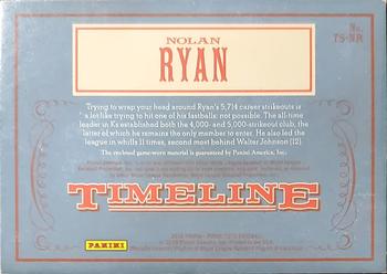 2016 Panini Prime Cuts - Timeline Stats Gold #TS-NR Nolan Ryan Back