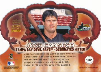 2000 Pacific Crown Royale #132 Jose Canseco Back