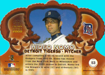 2000 Pacific Crown Royale #53 Hideo Nomo Back