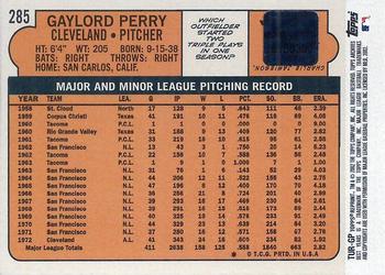 2002 Topps Archives - Uniform Relics #TUR-GP Gaylord Perry Back