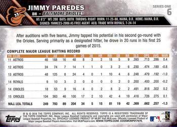 2016 Topps - Limited #6 Jimmy Paredes Back